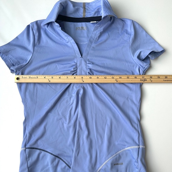 Annika Cutter & Buck Purple Blue Stretch Athletic Golf Polo Shirt Women’s Small - Picture 6 of 7